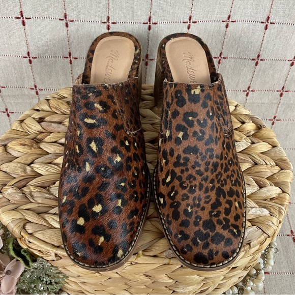 Madewell “The Carey” Mule Real Calf Hair Slip On Mules Sz 6 NWOB Leopard Print - Picture 3 of 8